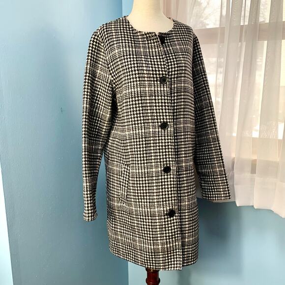 Nanette Lepore Plaid Button Front Coat Size Small - Picture 6 of 9